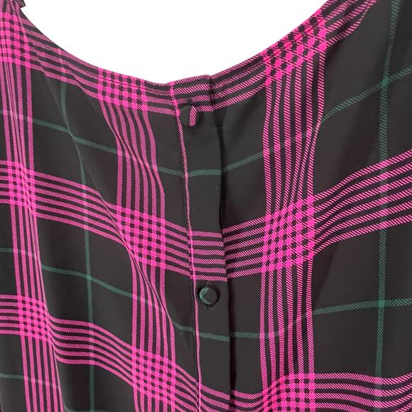 Torrid Shirt Womens 4XL Black Pink Plaid Short Sleeve Button Back Top Plus Size - Picture 6 of 15